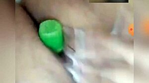 She feels pleasure masturbating with me