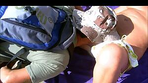 Teasing A Stranger In The Dunes Of Maspalomas.