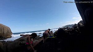 Wild beach orgy at Galheta with Ines Ventura and Joy Cardozo