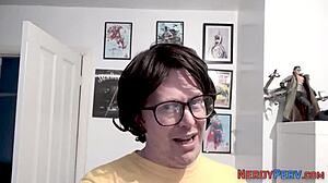 British Whore Sucking Nerd's Dick In Tricked Reality POV Scene