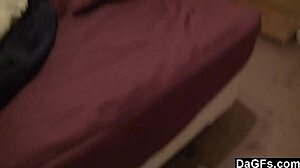 Redhead amateur blows and gets cum on big tits!