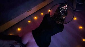 halloween quickie with big cock student in panties missionary doggystyle orgasm 😈