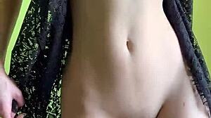 Cute Maiskii girl masturbates with wet shaved pussy