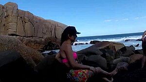 Wild beach orgy at Galheta with Ines Ventura and Joy Cardozo