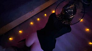 halloween quickie with big cock student in panties missionary doggystyle orgasm 😈