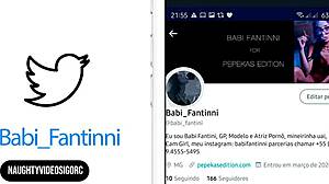 Babi Fantinni gives blowjob to nerd on webcam