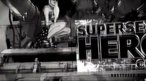 Young brunette anime parody babe with big tits gets strapon fucked in public hentai scene until orgasm