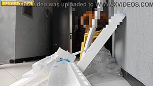 i watch two naked women receive delivery men at home