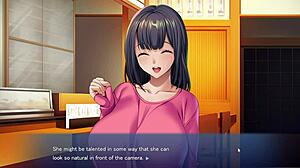 Hentai game part 2: secretary double penetrated with toys and blowjob