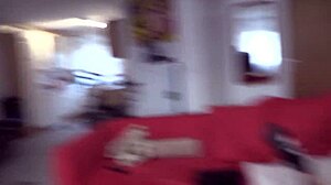 The tattooed german teen 18+ is licking and blowing her new friend in front of the camera