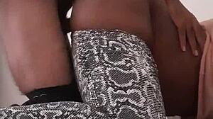 She Struggles With The Massive Black Cock Bent Over In Doggystyle Fucking. Her Pussy Can't Handle The Intense Thrusts