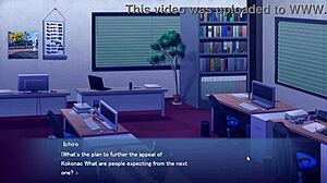 Hentai game part 2: secretary double penetrated with toys and blowjob