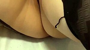 Lulu In Stockings Plays With Her Small Tits And Vagina Using A Stick.