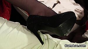 Look at this unusual model taking a cumshot on her face. She swallows all the ejaculate eagerly.