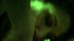 she eagerly swallows the cum in her mouth