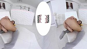 Kitty Rhapsody explores taboo pleasures with shaved pussy.