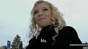 picking up a cute czech blonde for an outdoor chat.