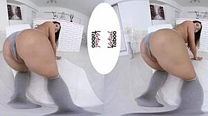 Kitty Rhapsody explores taboo pleasures with shaved pussy.