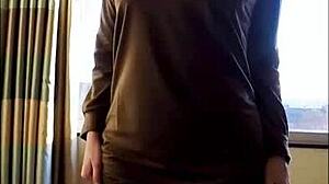 Watch Summer remove her dress and perform a masked erotic dance? Her natural tits on display