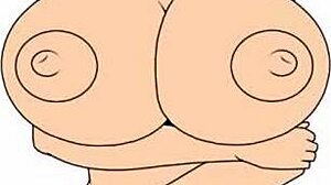 Anime kurba pobarvana z velikimi joškami