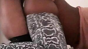 She Struggles With The Massive Black Cock Bent Over In Doggystyle Fucking. Her Pussy Can't Handle The Intense Thrusts