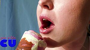 I suck ice cream like a dick in this fetish video