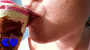 I suck ice cream like a dick in this fetish video