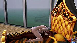 Blonde and brunette on beach 5