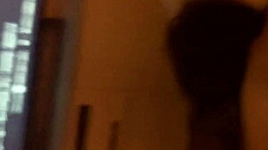 Bent over Japanese girl takes interracial doggy style