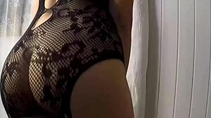 Woman in Lace Sucks Monster Cock