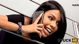 latina diva cleans house with big ass. leads to fucking her big tits.