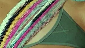 Anal assfucking with toys and kissing athletic blonde