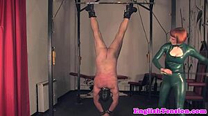 Femdom tramples after whipping