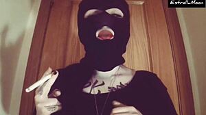 What are you watching while smoking a cigarette?