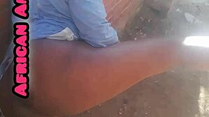 Beautiful African mature sucks monster black cock passionately.