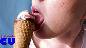 I suck ice cream like a dick in this fetish video