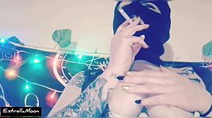 What are you watching while smoking a cigarette?