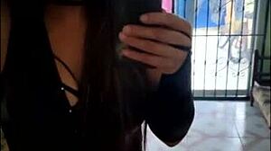 Cleaning lady wears sexy suit for subscribers