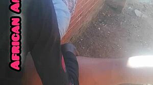 Beautiful African mature sucks monster black cock passionately.