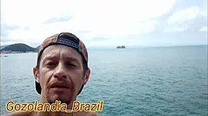 Exciting beach recording session