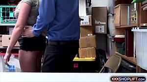 sexy blonde caught shoplifting, punished with rough sex