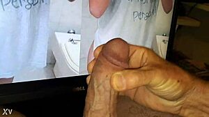 jeff strokes his thick cock for paula