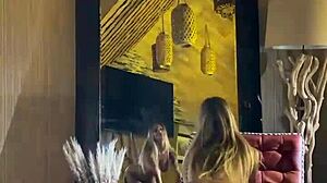 Russian Monika Fox with big boobs and pierced nipples strips and poses nude