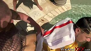 Old and young perverts bareback fucking outdoors, spraying jizz! 😈