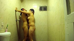 Samanta and somer devour each other's pussies while showering together