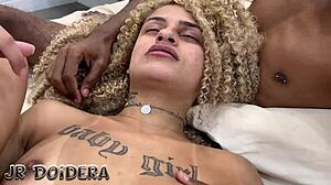 little blonde newbie goes wild in motel with friends, enjoying rough anal, assfucking, masturbation, and cum in mouth