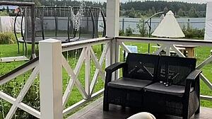 Teen stretches early in the morning.