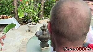 Old and young perverts bareback fucking outdoors, spraying jizz! 😈