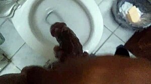 stroking big black cock solo with soap 😏