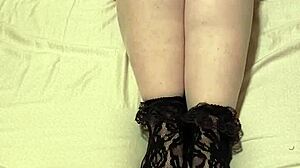 Amateur BBW Masturbates In Pantyhose And Socks